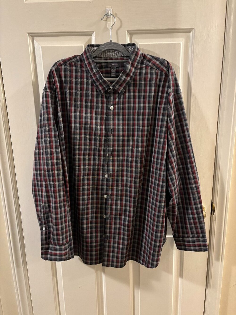 Van Heusen Men's Plaid Long Sleeve Button Down Shirt ~ 3XL ~ 20-20 1/2